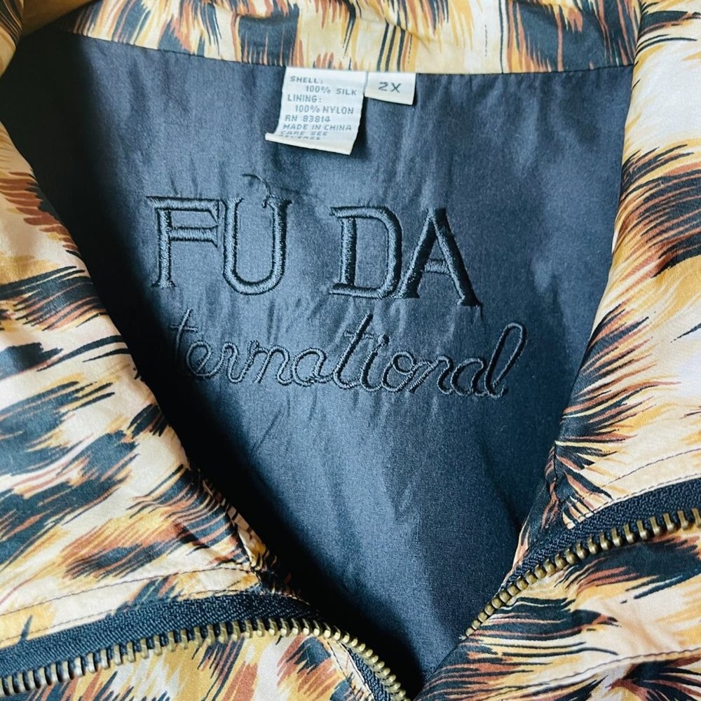 FUDA Int'l Women's Silk Vintage Leopard Bomber Jacket Size XXL - Picture 14 of 14